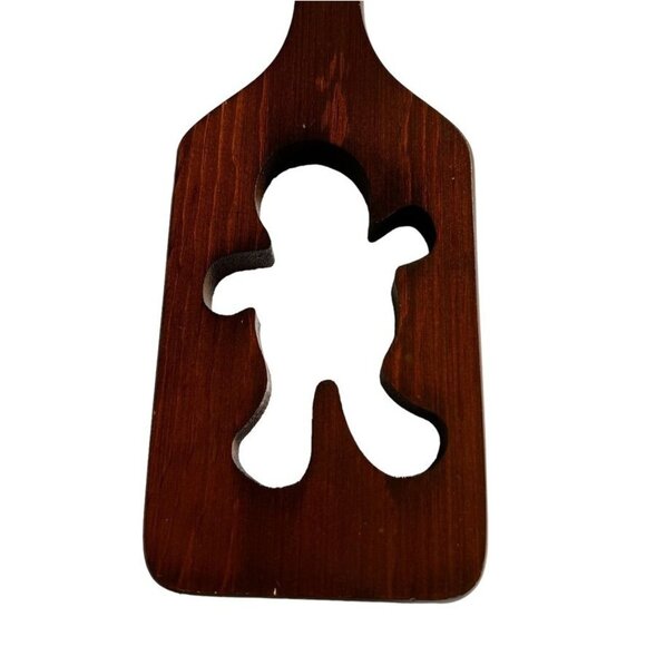 Vintage Wooden Butter Paddle Gingerbread Man Cutout 1979 Wall Decor 12" - Picture 1 of 10